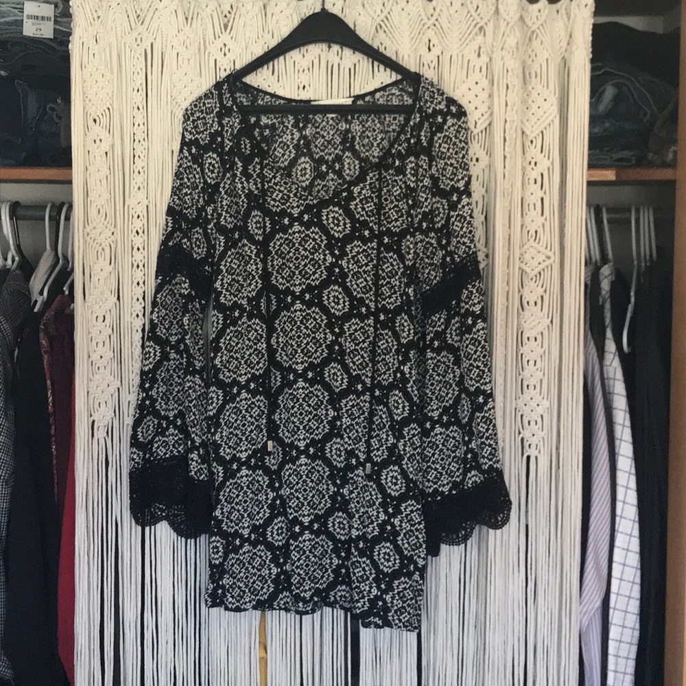 Boho Dress with Bell Sleeves